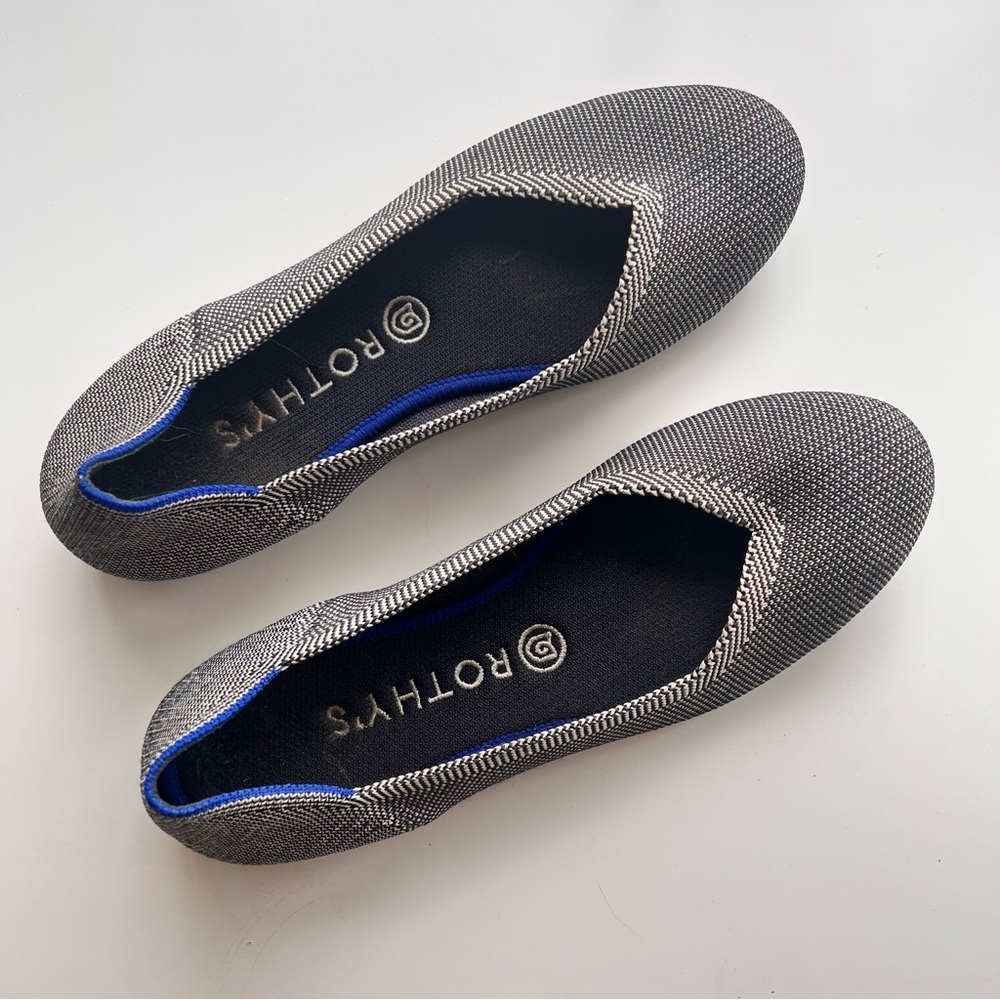 Rothy's Cloud Gray Bird's Eye Round Toe Flats